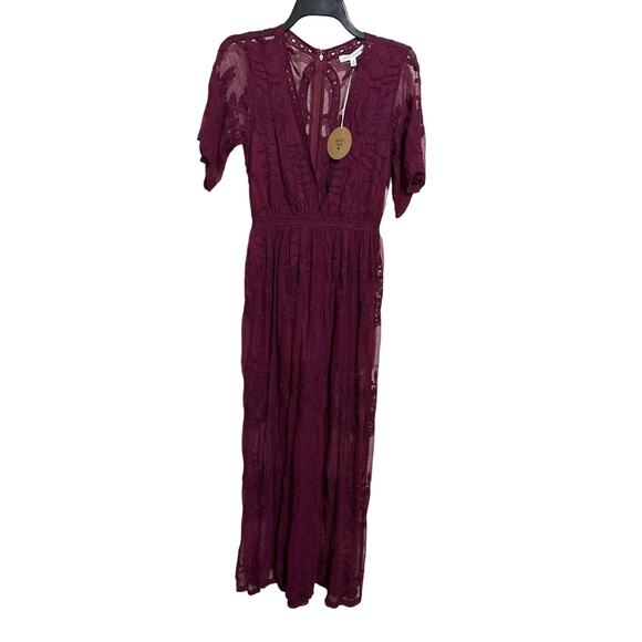 NWT Honey Punch Lace Maxi Romper S - Picture 3 of 5